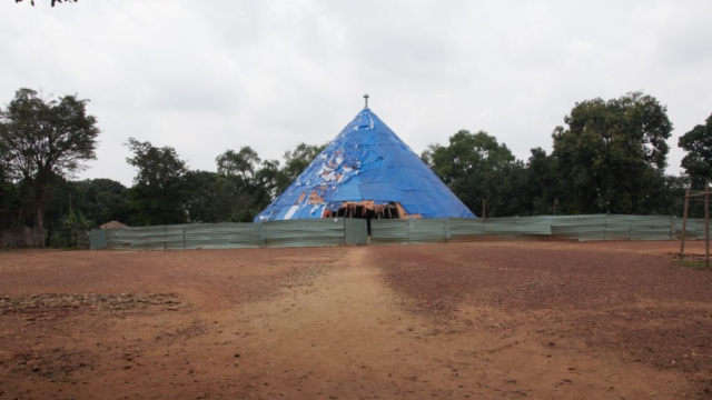 The Kasubi tombs of four Kabaka, the Buganda kings, at Kampala / under reconstruciton since the fire in 2010
https://en.wikipedia.org/wiki/Kasubi_Tombs