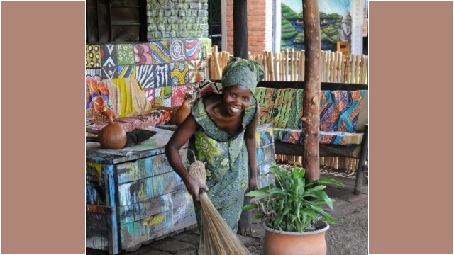 Rachel at Redrocks Camp, Nyakinama near Musanze aka Ruhengeri, Rwanda