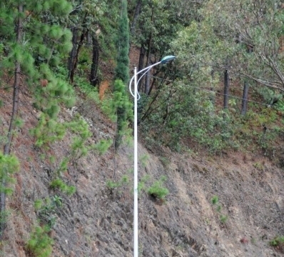 lamp post and lamp in national colours