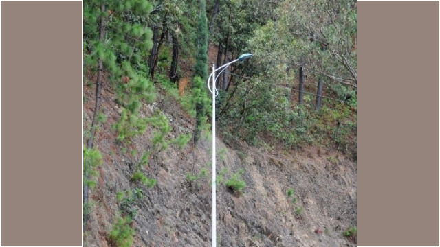 lamp post and lamp in national colours