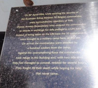 Camp Kigali Belgian memorial