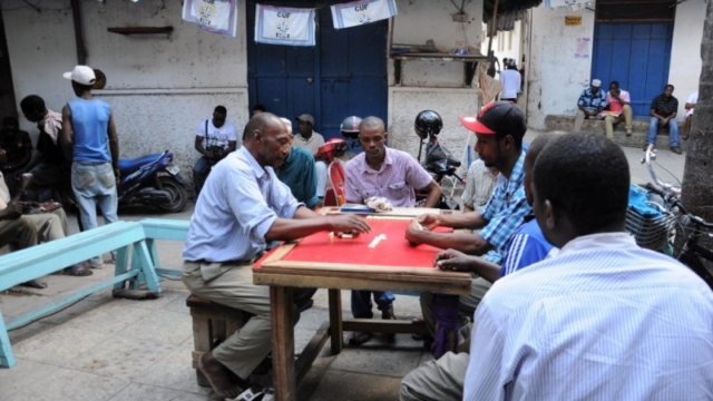 domino playing at Jaws Corner, Stonetown