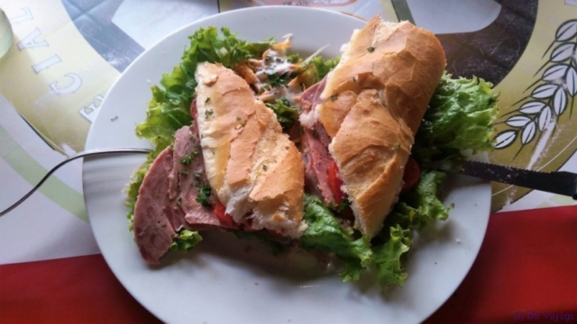 Mortadella baguette in La Galette, the German bakery in Kigali