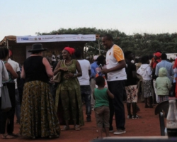 American ambassador Virginia Palmer at Tumaini Festival, Dzaleka refugee camp, Malawi