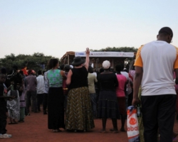 American ambassador Virginia Palmer at Tumaini Festival, Dzaleka refugee camp, Malawi