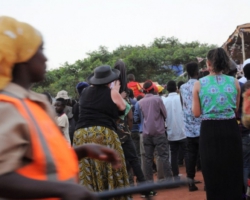 American ambassador Virginia Palmer at Tumaini Festival, Dzaleka refugee camp, Malawi