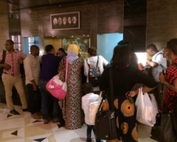 stranded after a cancelled flight at New Africa hotel, Dar es-Salaam