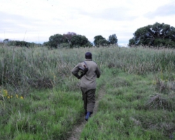 armed guard at Kasanka National Park