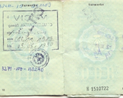 My visa to go to West Germany